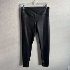 Scorpio Sol Black Shimmer Mid Rise Crop Leggings Women's Large Gym Workout